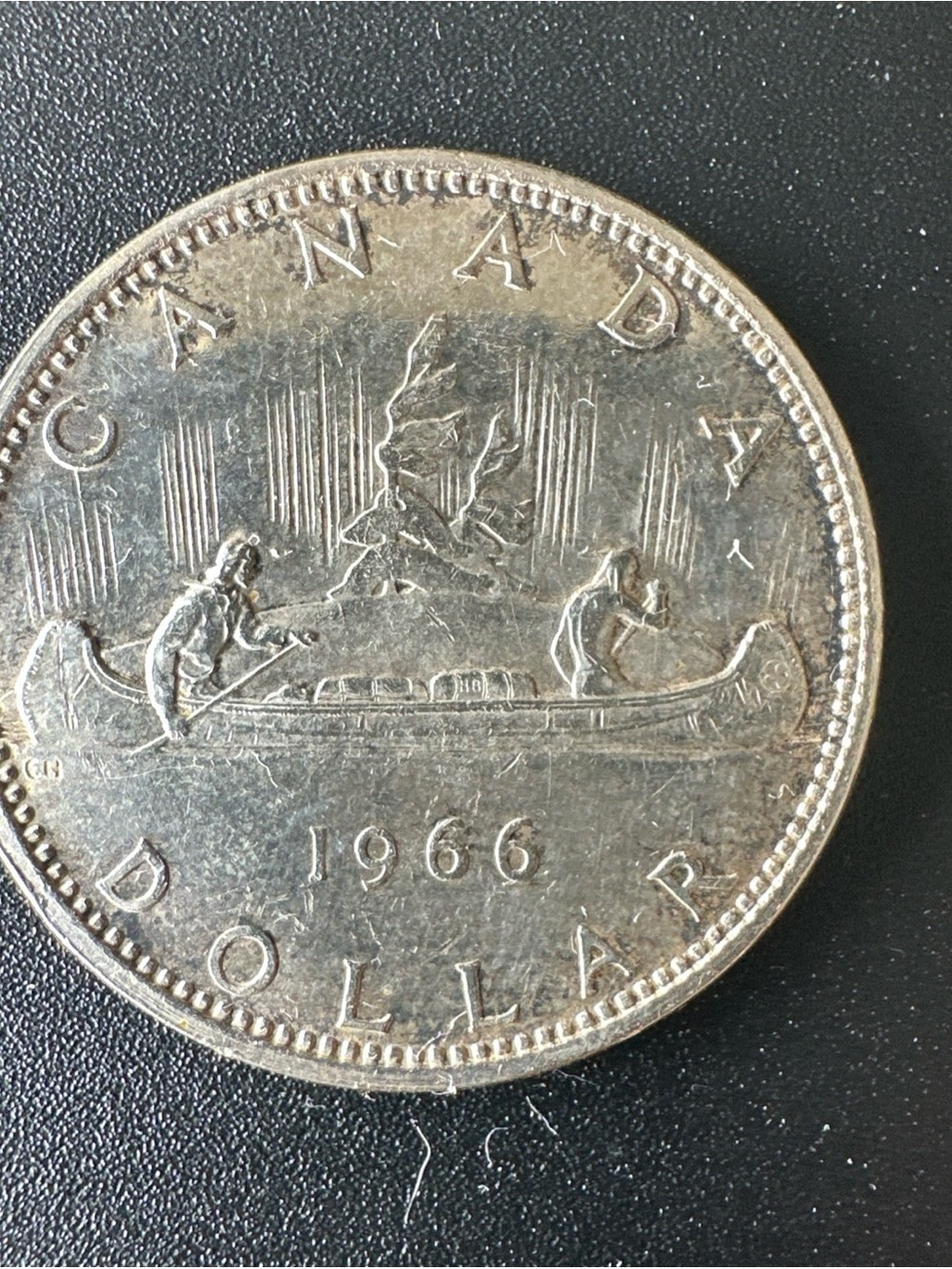 1966 Canada Silver Dollar, 0.800 Silver Coin, AU Condition, Beautiful Coin Rare